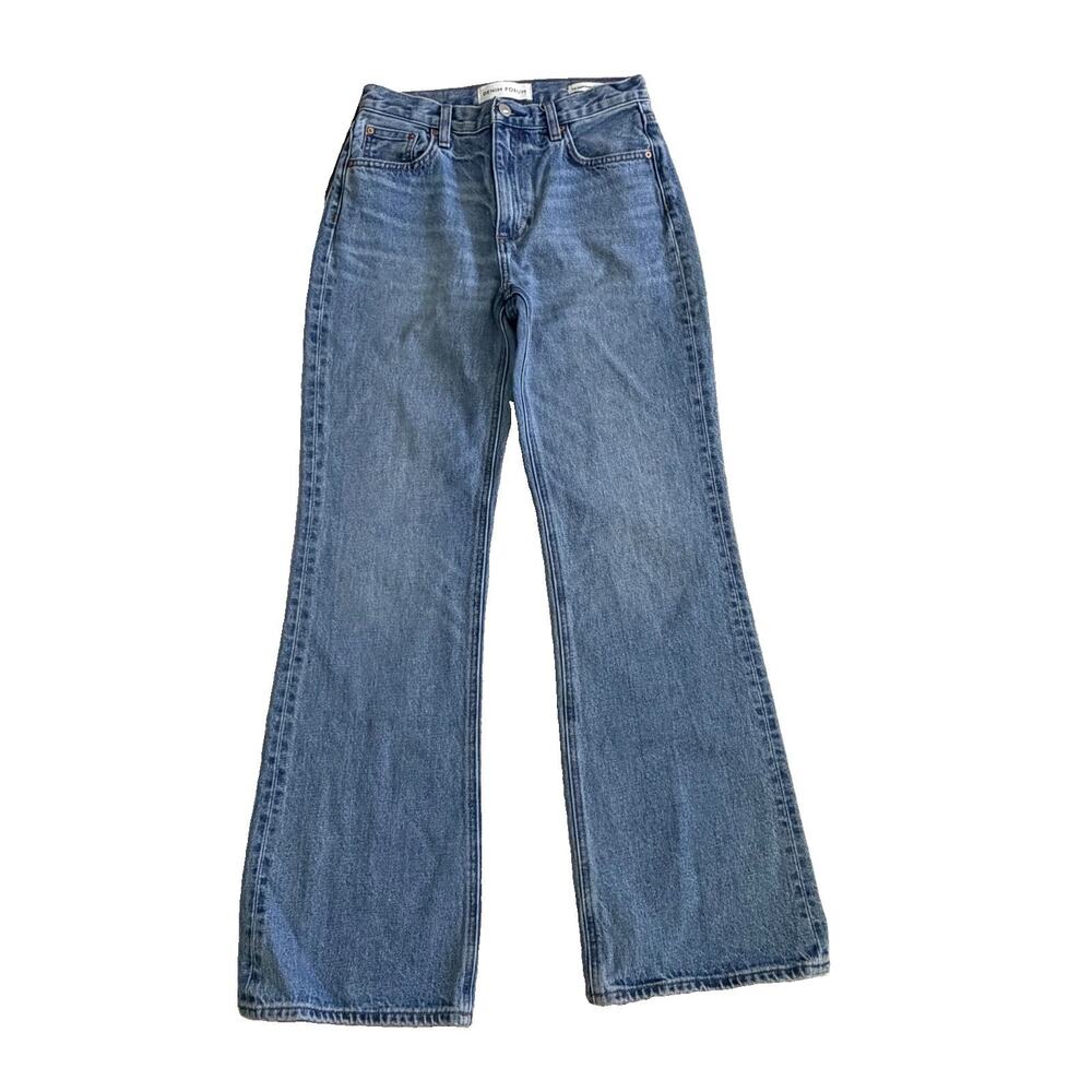 Denim Forum Aritzia The Marianne Mid Loose Flare Sz 25 x 32 Medium Wash
